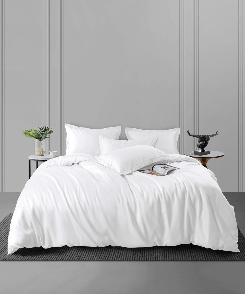 White Solid Bedsheet Set