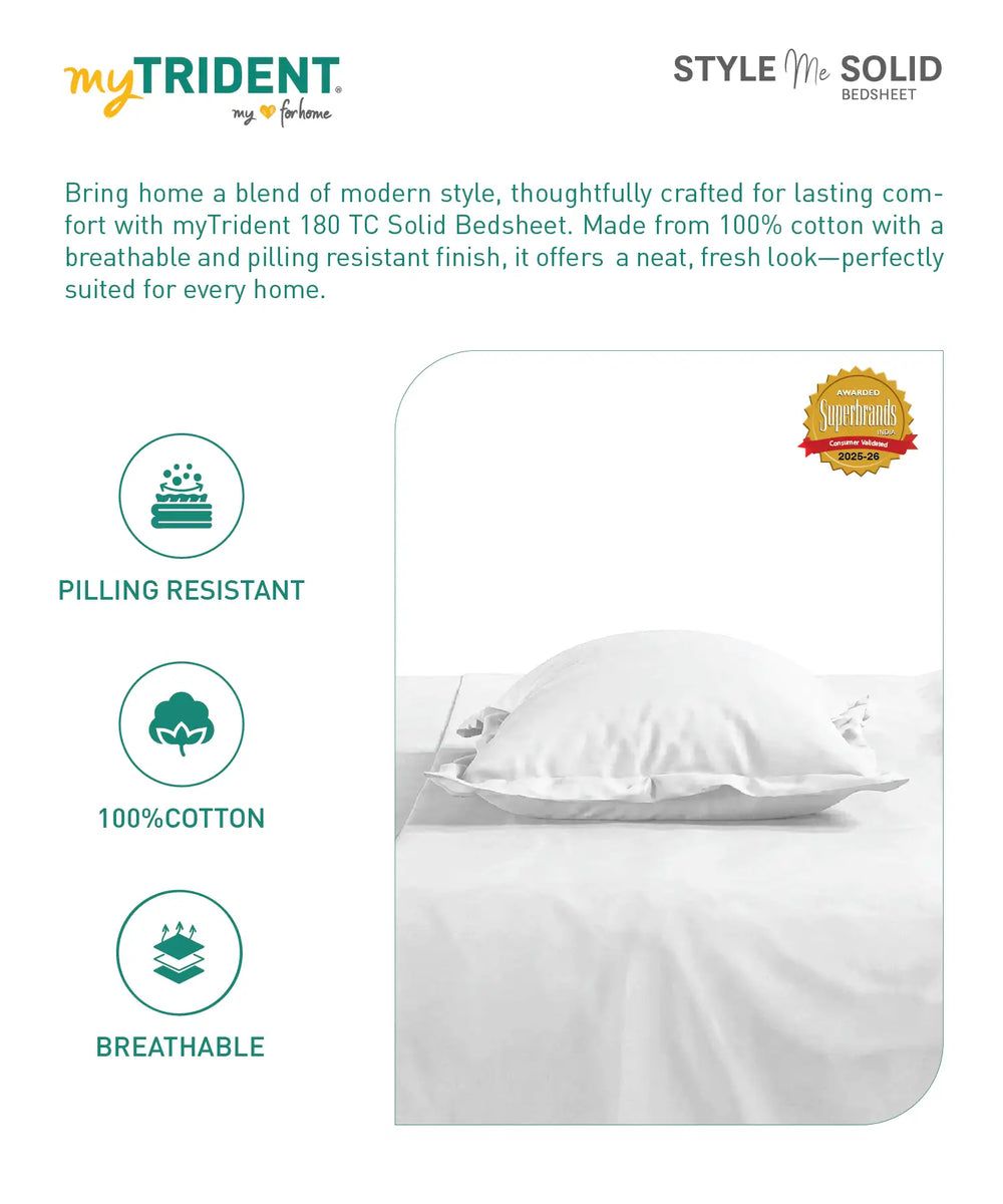 White Solid Fitted Bedsheet Set, image 4 of 4