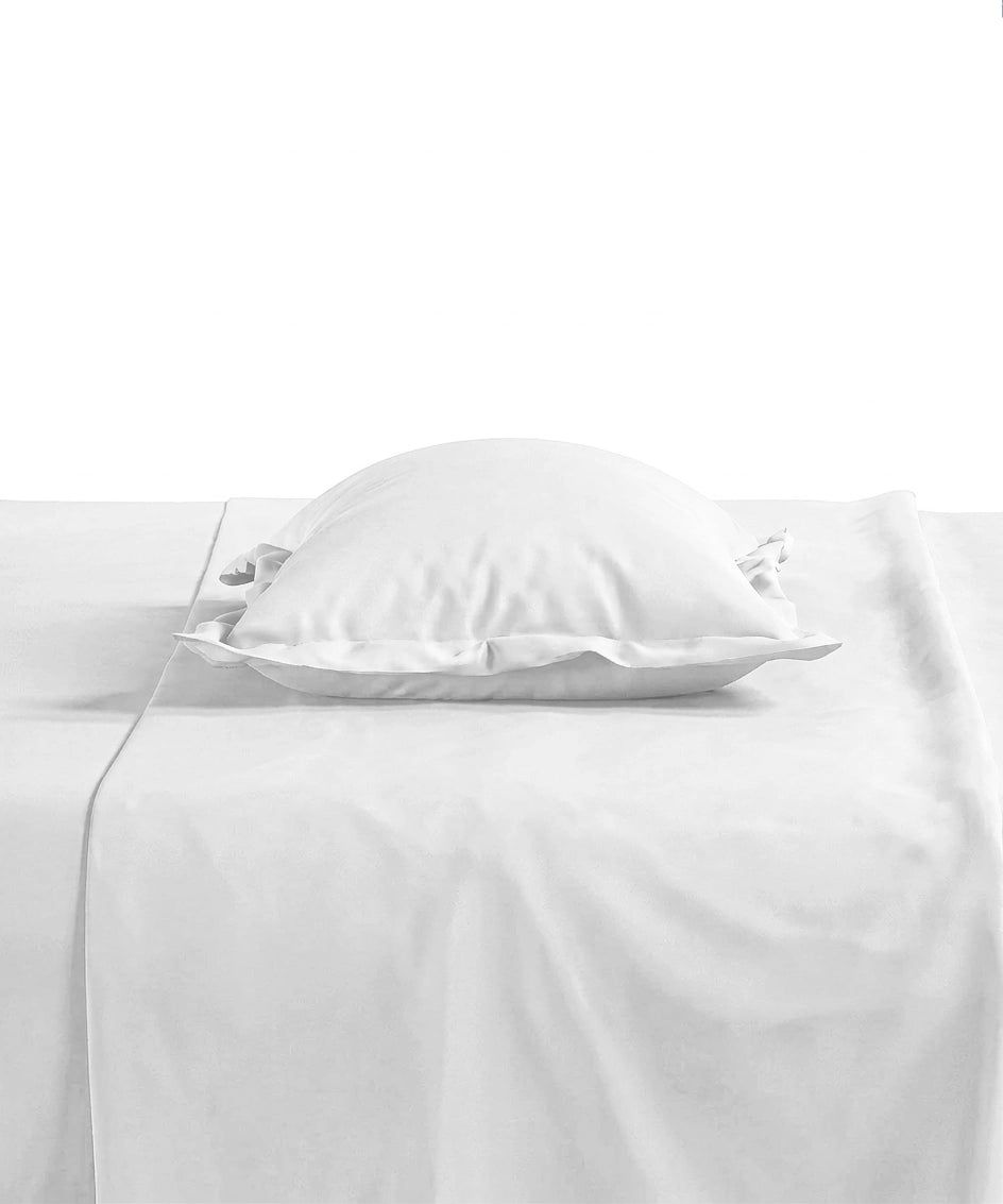 White Solid Fitted Bedsheet Set, image 3 of 4